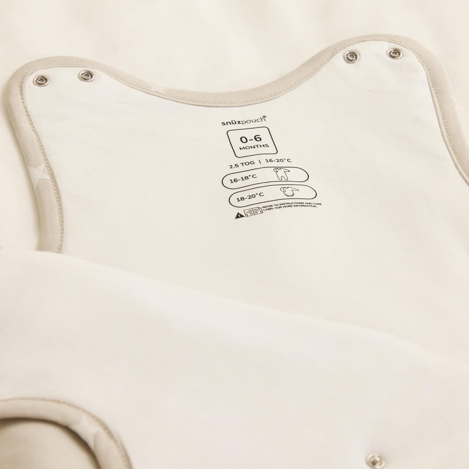 Snuz Baby Sleep Sack with Diaper Zip - Baby Sleeping Bag for Easy Diaper Changes, Super Soft Cotton Sleep Sacks in Summer or Winter Tog with Perfect Fit Poppers, Cashmere/Cross, 2.5 Tog 6-18M