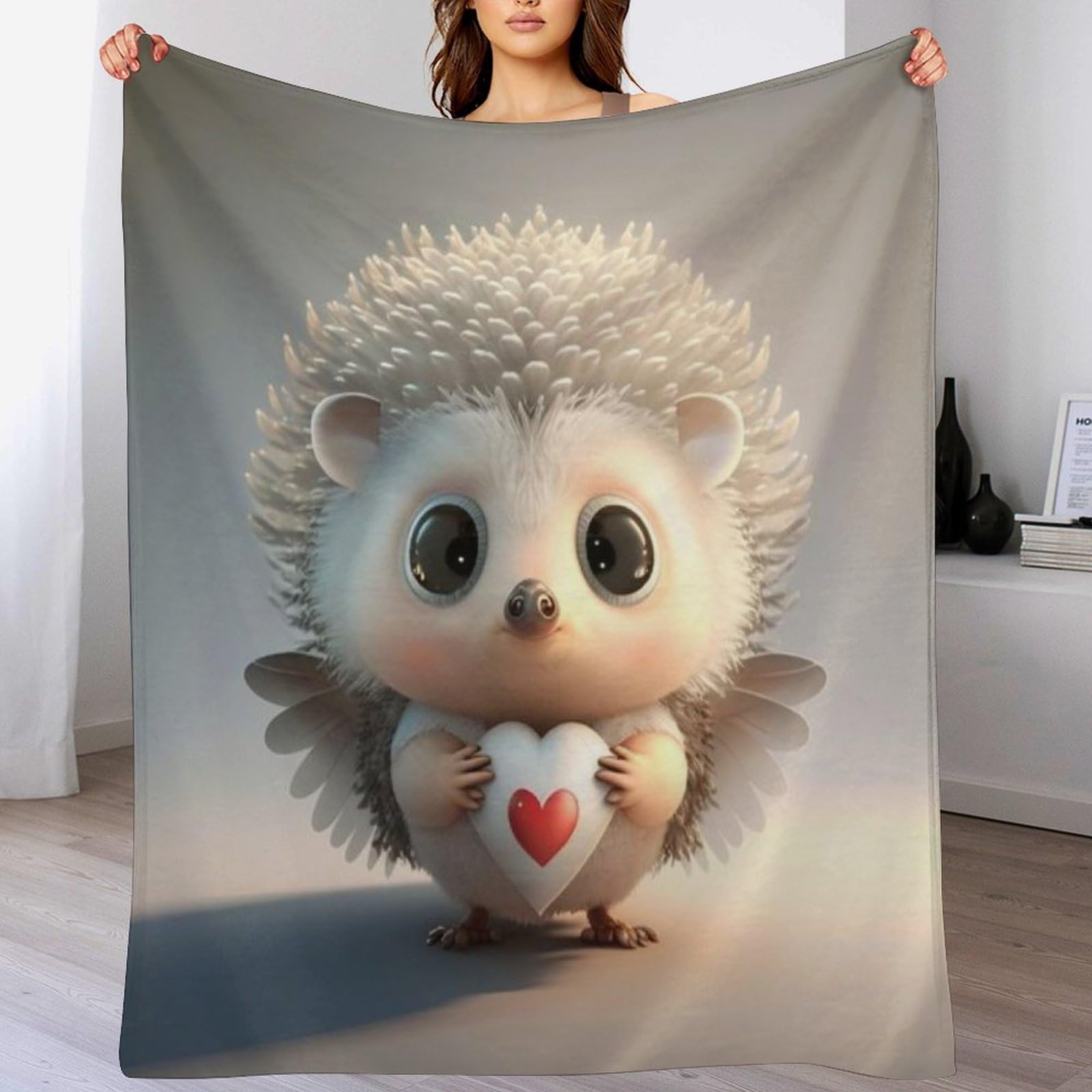 Couverture polaire hérisson mignon super doux flannel chaude et légère