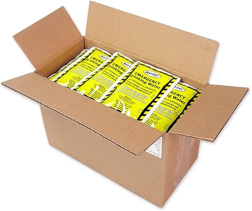 Mayday Pouch Water, Coast Guard Emergency Water, 5-Year Shelf LIfe, Disaster Preparedness Supplies for, Earthquake, Fire, Flood, Leak-Proof Pouches,
