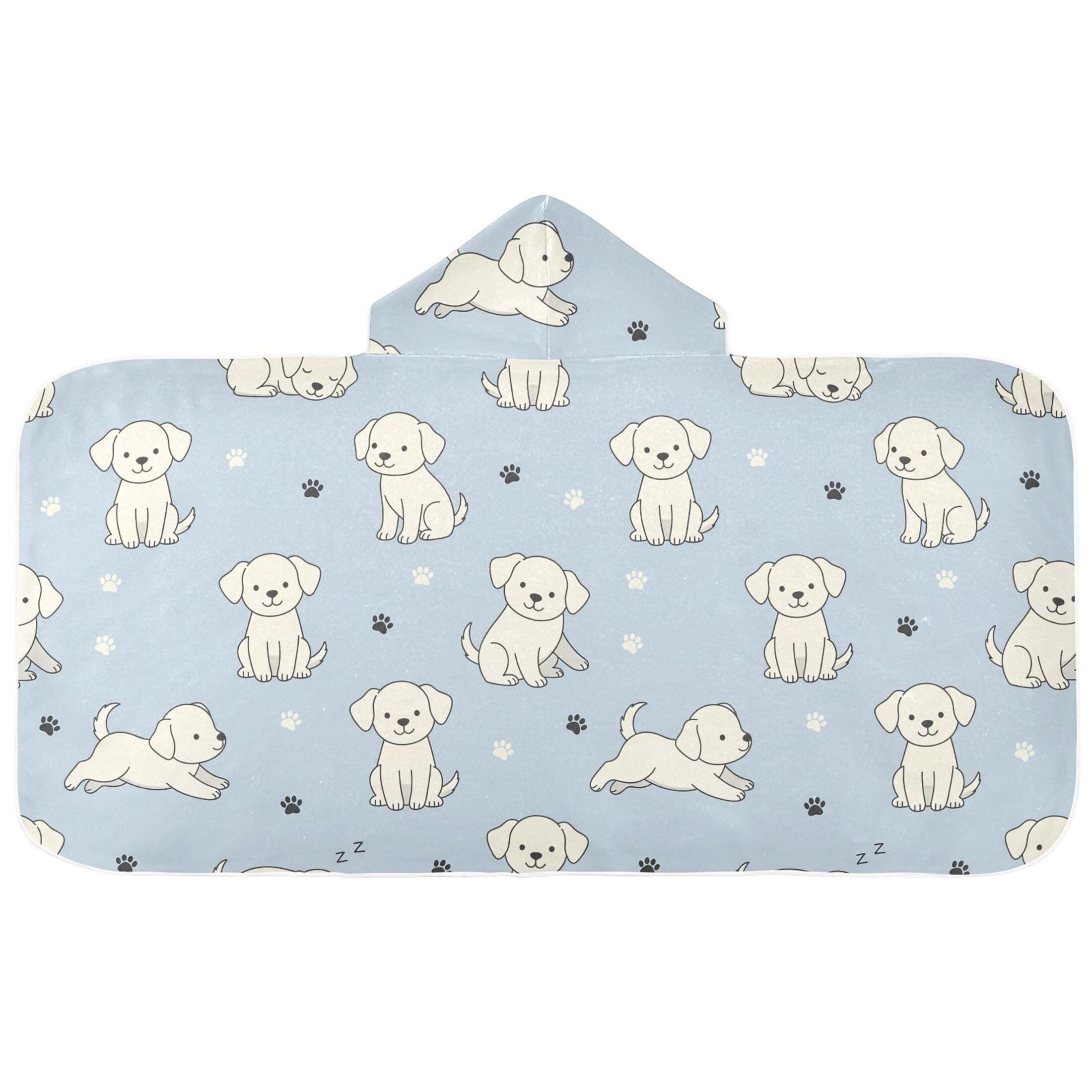 Fuauuyl Dogs Hooded Baby Bath Towel Soft & Breathable Towel for Newborns Infants Toddlers, Nursery Essential