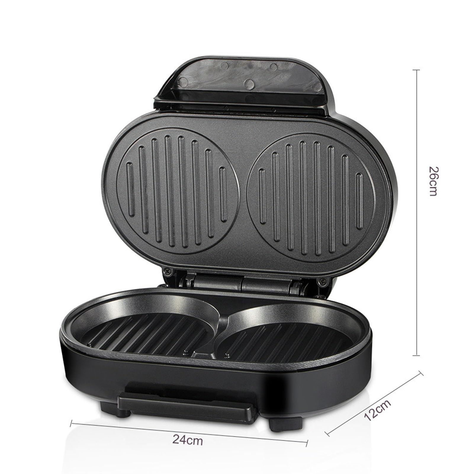 Electric Egg Burger, Touch Handle Non Stick Grill Pan for Frying Eggs Burgers Pancakes or Steaks Aluminum ABS Material (110V US Plug)
