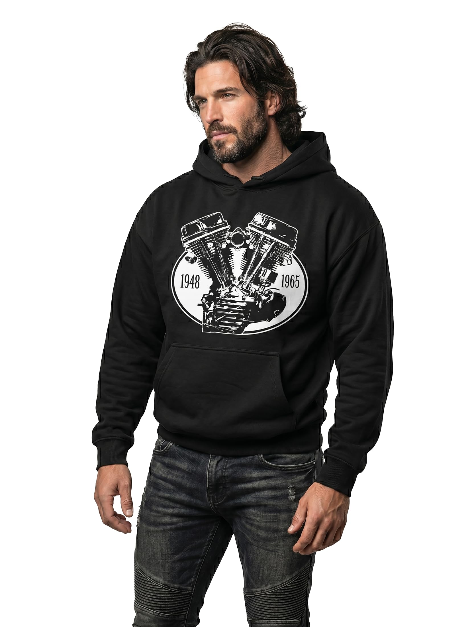 Makaya Pull Homme Marque Sweat A Capuche Cadeau Moto Motard