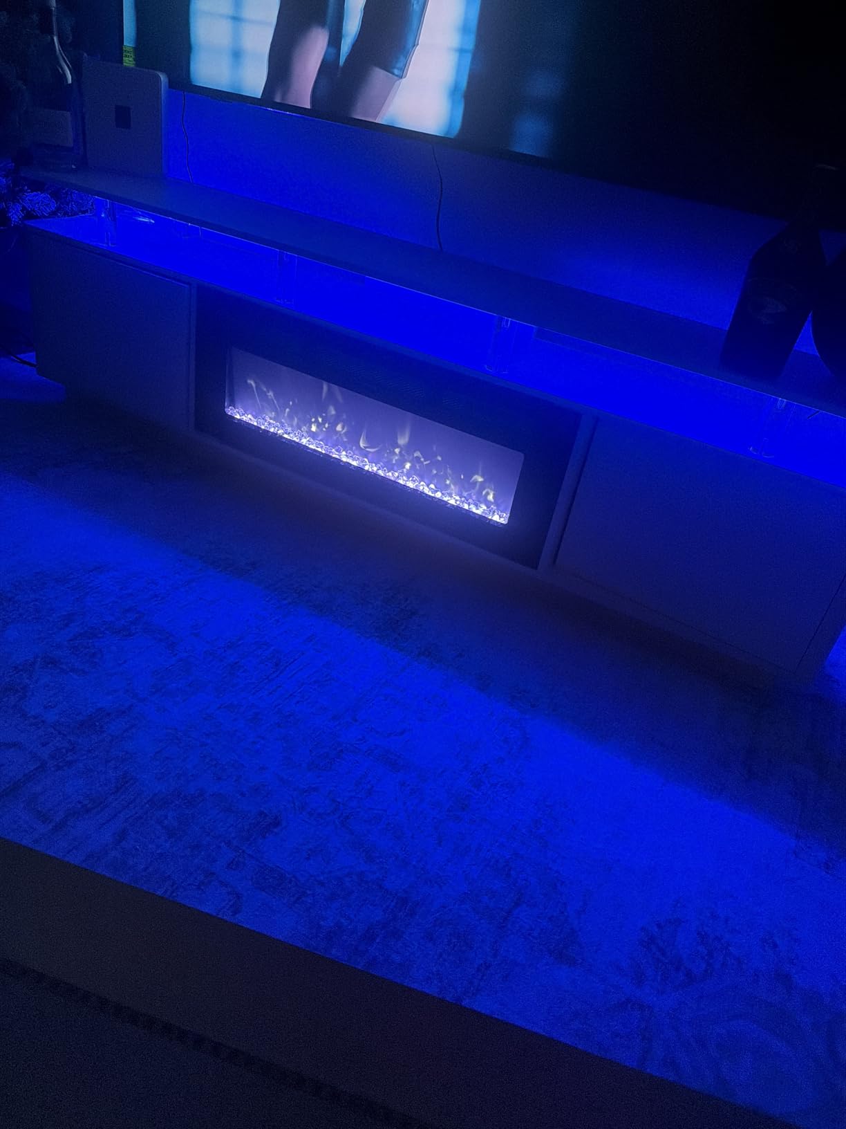 Rolanstar Fireplace TV Stand, White photo review