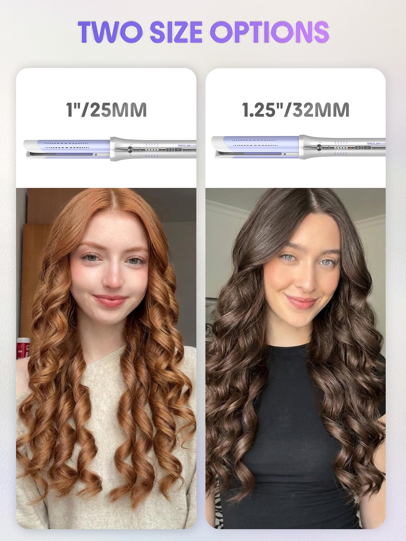 SHEGLAM 32mm Fer à Boucler Automatique One Touch avec Air Frais – Boucles Longue Tenue pour Styles Bounce ou Ondulés, Faible Risque de Brûlure, Chauffe Rapide pour Cheveux Mi-Longs à Longs (32mm)