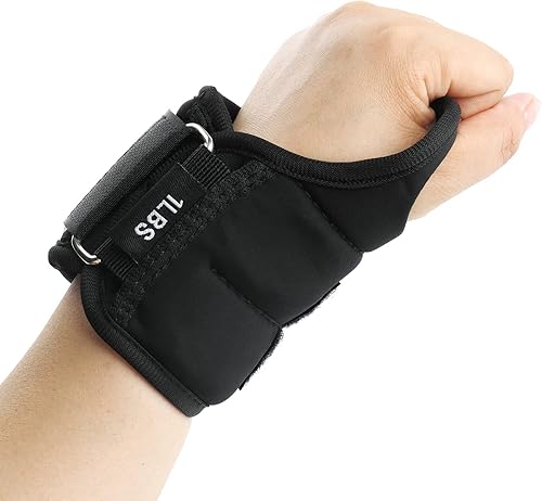 Miniatura 4 de Pesas de muñeca con trabillas para el pulgar para mujeres, hombres y niños, 1 par de 2, 3, 4, 5, 6 libras, pesas de brazo y tobillo, guantes con