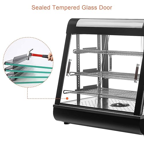Miniatura 3 de Vitrinas de calentamiento de alimentos para encimera de 27 pulgadas, pizza, comercial, panadería, acero inoxidable, pastelería caliente,