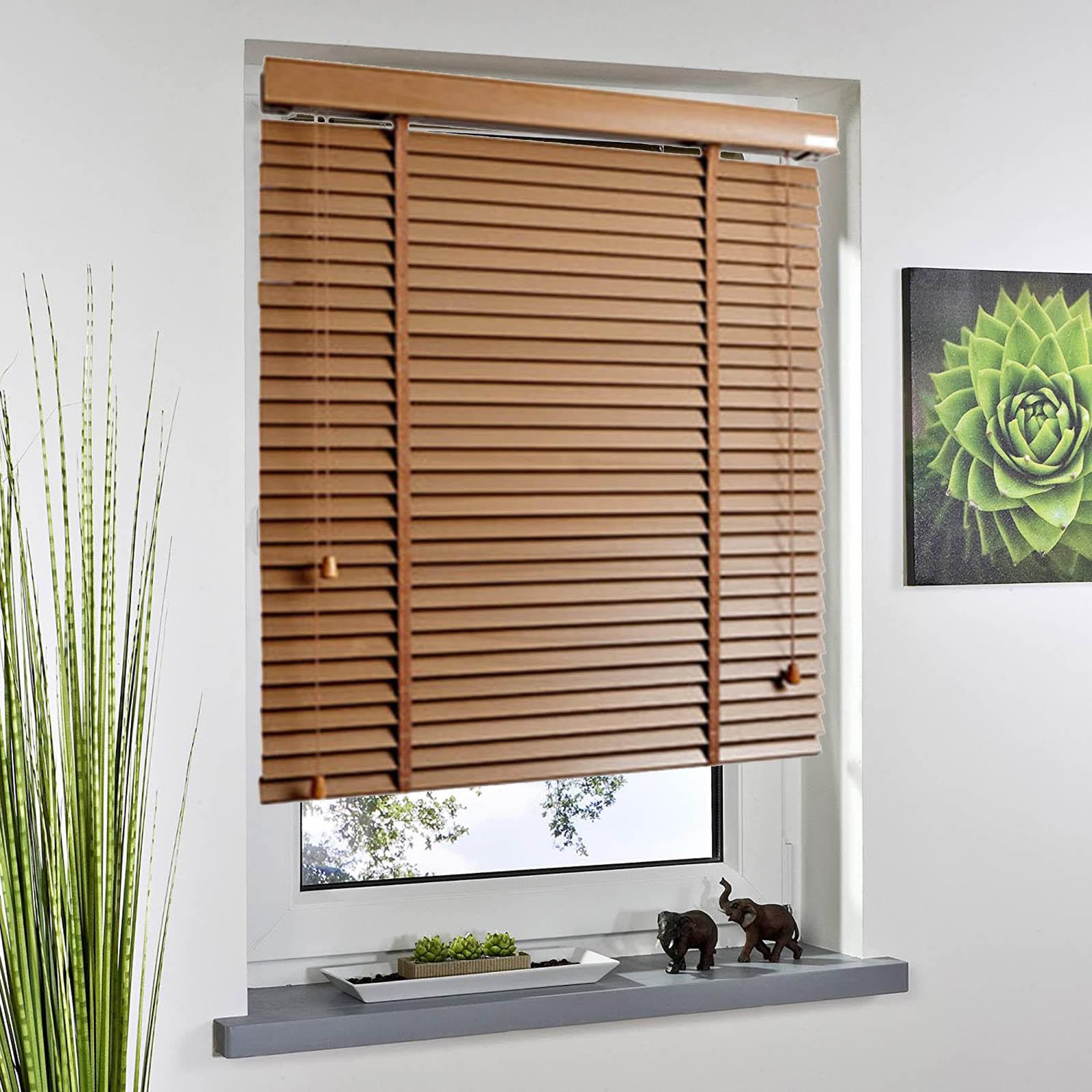 Pxzybd Persianas Venecianas Interiores Lamas 50mm,Persiana Veneciana De Madera Maciza,Cortinas De Privacidad,Persianas De Madera para Ventanas,40-150cm De Ancho Opaco Persianas,W×H-80x160cm/31.5x63in