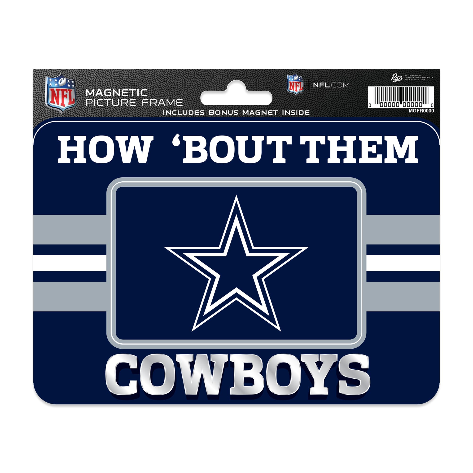 Cadre magnetique NFL Dallas Cowboys pour eviter les chutes de photos sur frigo