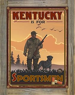 Northwest Art Mall Kentucky Rustic Metal Print on Reclaimed Barn Wood from Travel Artwork by Artist Paul A. Lanquist 8.5" x 11.5"