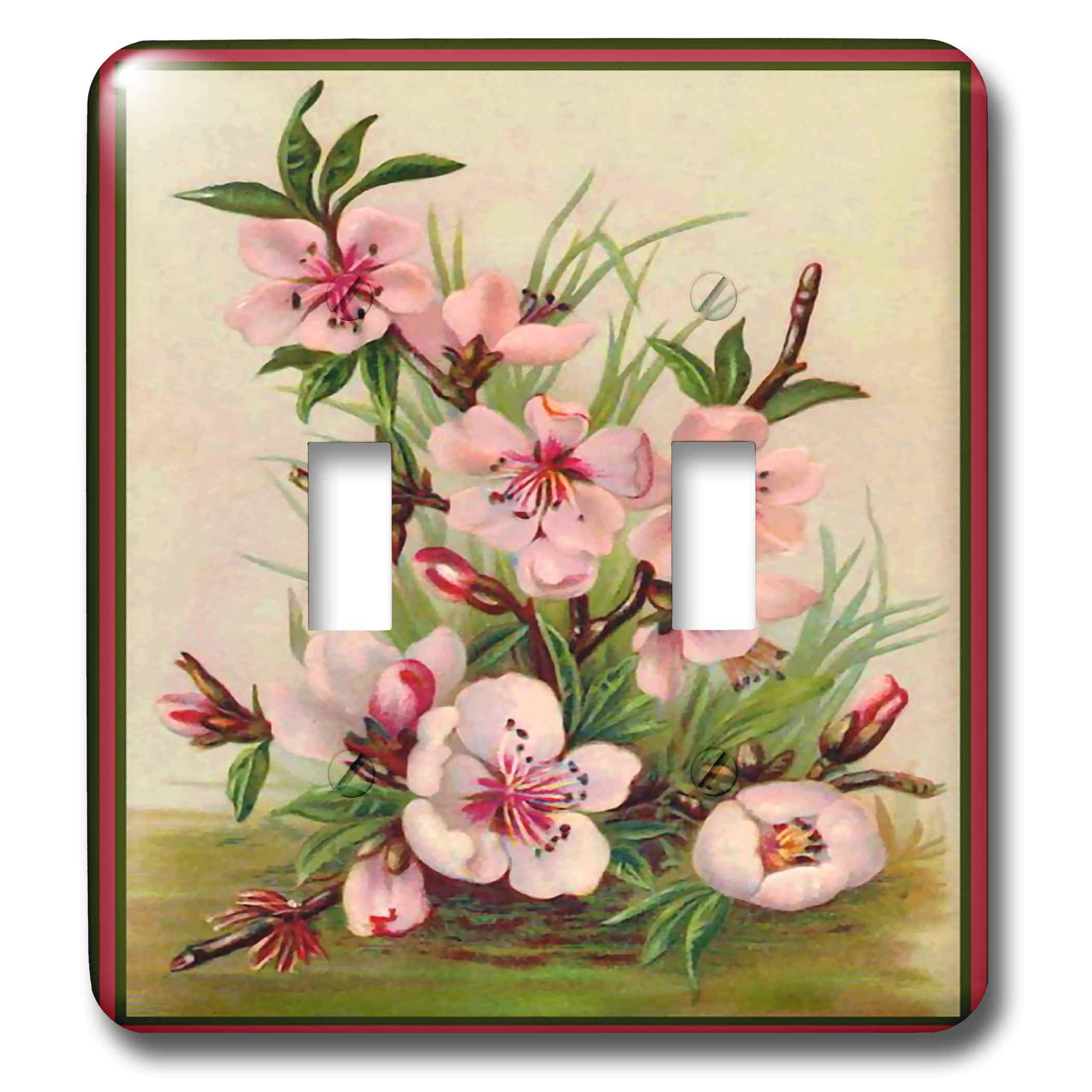 Interruptor de palanca doble 3dRose lsp_7434_2 con diseño floral multicolor para pared