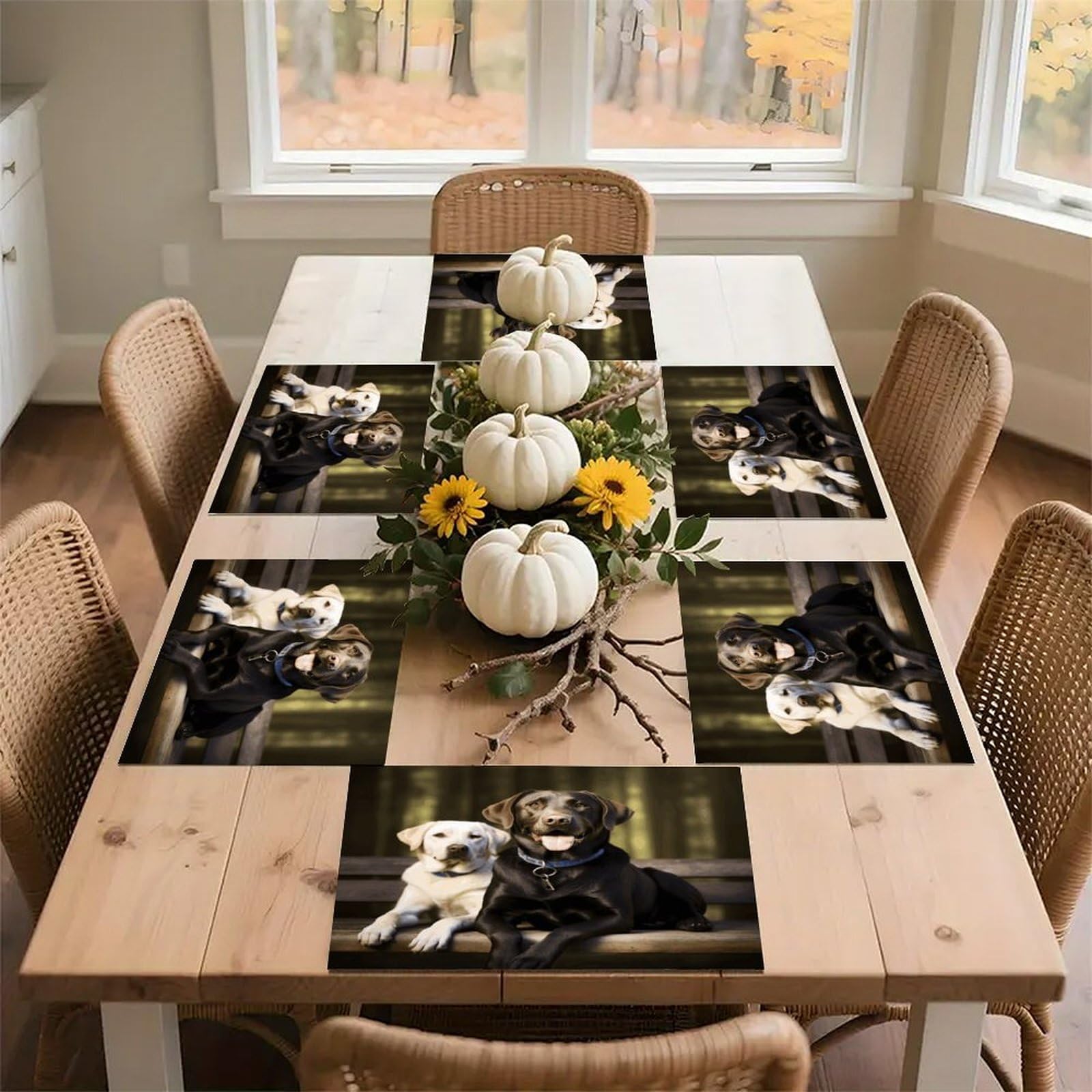 Labrador Placemats Heat-Resistant Washable Place Mats Anti Slip Dining Table Place Mats Wipeable Dining Table Mats Kitchen Decoration Placemats 17.7’’×11.8’’