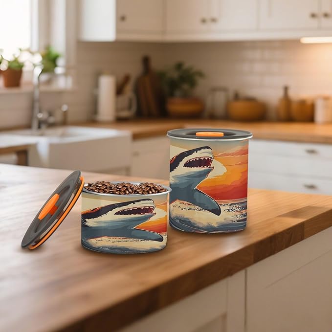 Dispensador de Alimentos ALAZA Shark Water Moon Fish 30 oz Acero Inoxidable miniatura 2