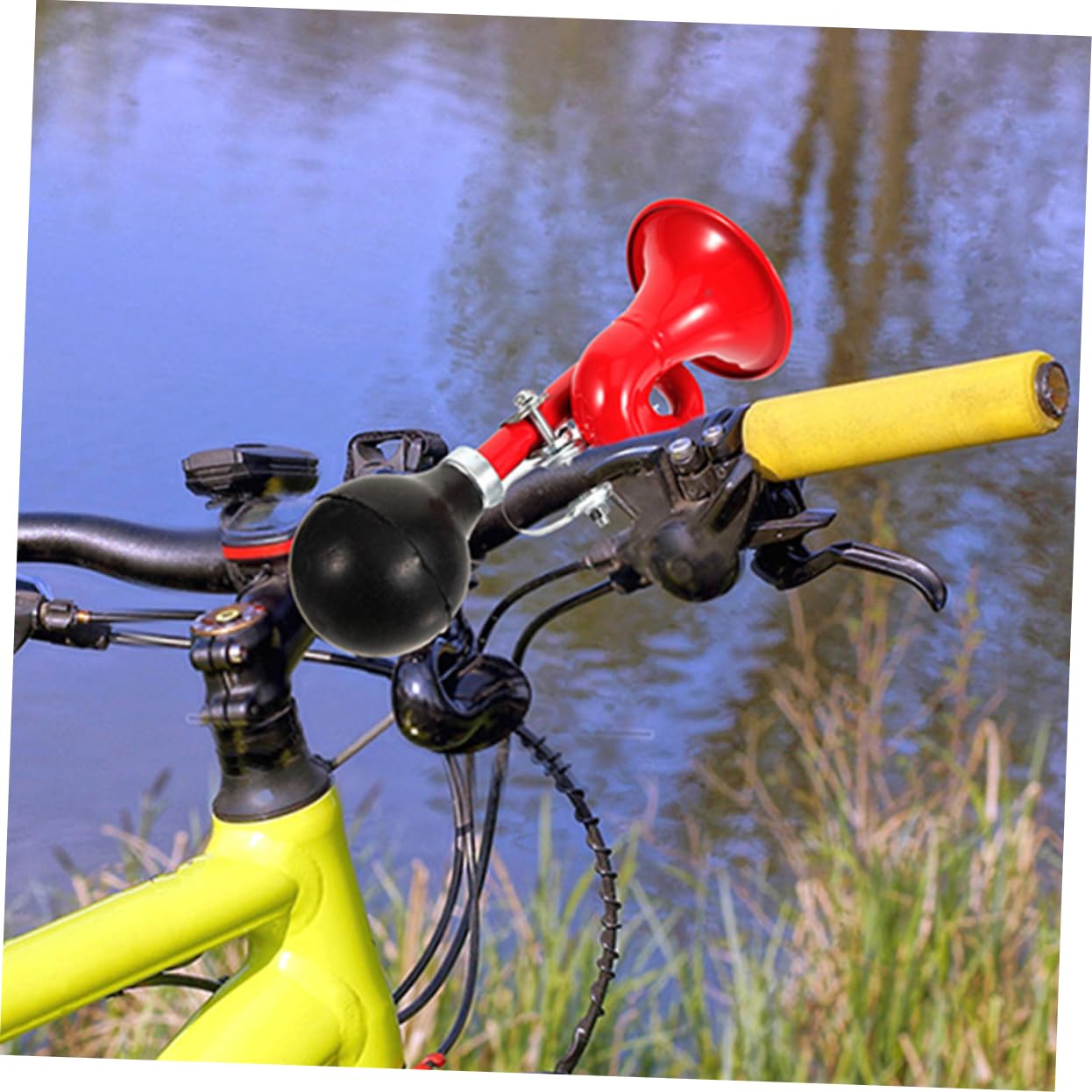 BRIGHTFUFU Aluminum Alloy Bike Horn Manual Handlebar Horn Portable for Mountain Road Urban Bikes Scooters