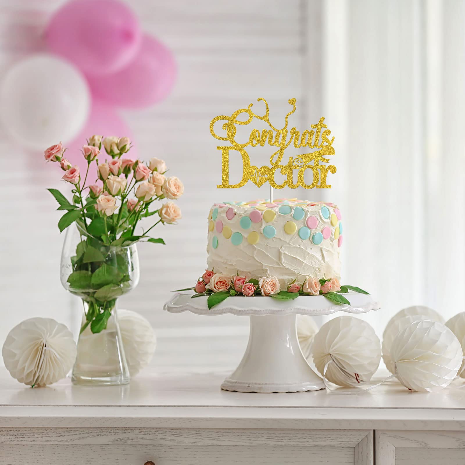 INNORU Gold Glitter Congrats Doctor Banner – Wimpelkette Für Abschlussfeiern, Mit Seil & Nadeln