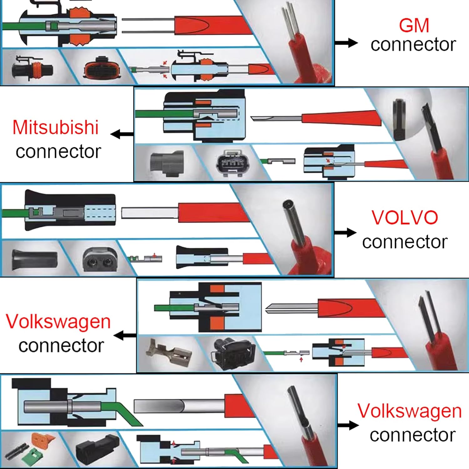 30 Pcs Universal Terminal Removal Tool Kit, for Replaces The Universal Vehicle Wire Harness Pin Connector Release Tool Set, with Stainless Steel Connectors and Non-Slip Handles