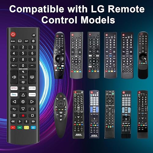 Miniatura 3 de Paquete de 2 controles remotos universales para LG Smart TV de repuesto, compatible con todos los modelos LG LCD LED OLED UHD HDTV 3D 4K Smart TV -
