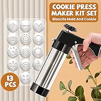 Vista 4 de Pistola de prensa de galletas negra - Kit de prensa de galletas Spritz con 12 discos y 6 puntas de tubería Perfecto para Acción de Gracias