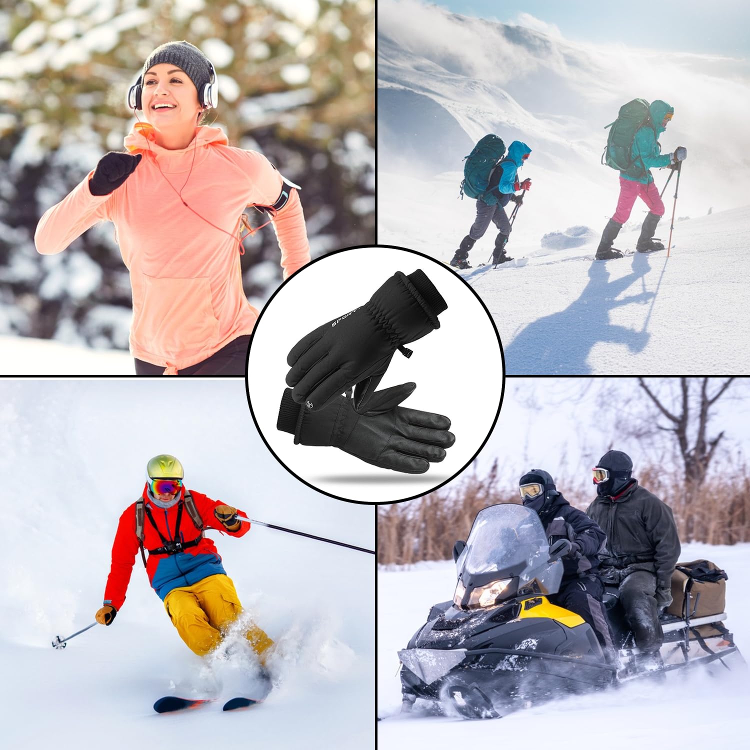 Guantes de invierno, impermeables, térmicos para pantalla táctil, para esquí, ciclismo, senderismo, conducción, escritura, trabajo en congelador