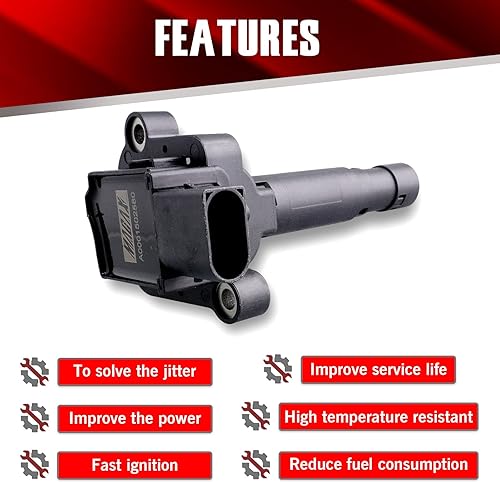 Miniatura 3 de Juego de 4 bobinas de encendido UF658 compatibles con Mercedes Benz 2014 2015 C250 2012-2015 SLK250 1.8L L4 - Reemplaza IC761 A0001502580