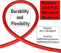 Vista 3 de Manguera de aire híbrida de entrada de 1/4 pulg. x 3 m, manguera de compresor de aire ligera, flexible y duradera con acoplador rápido universal