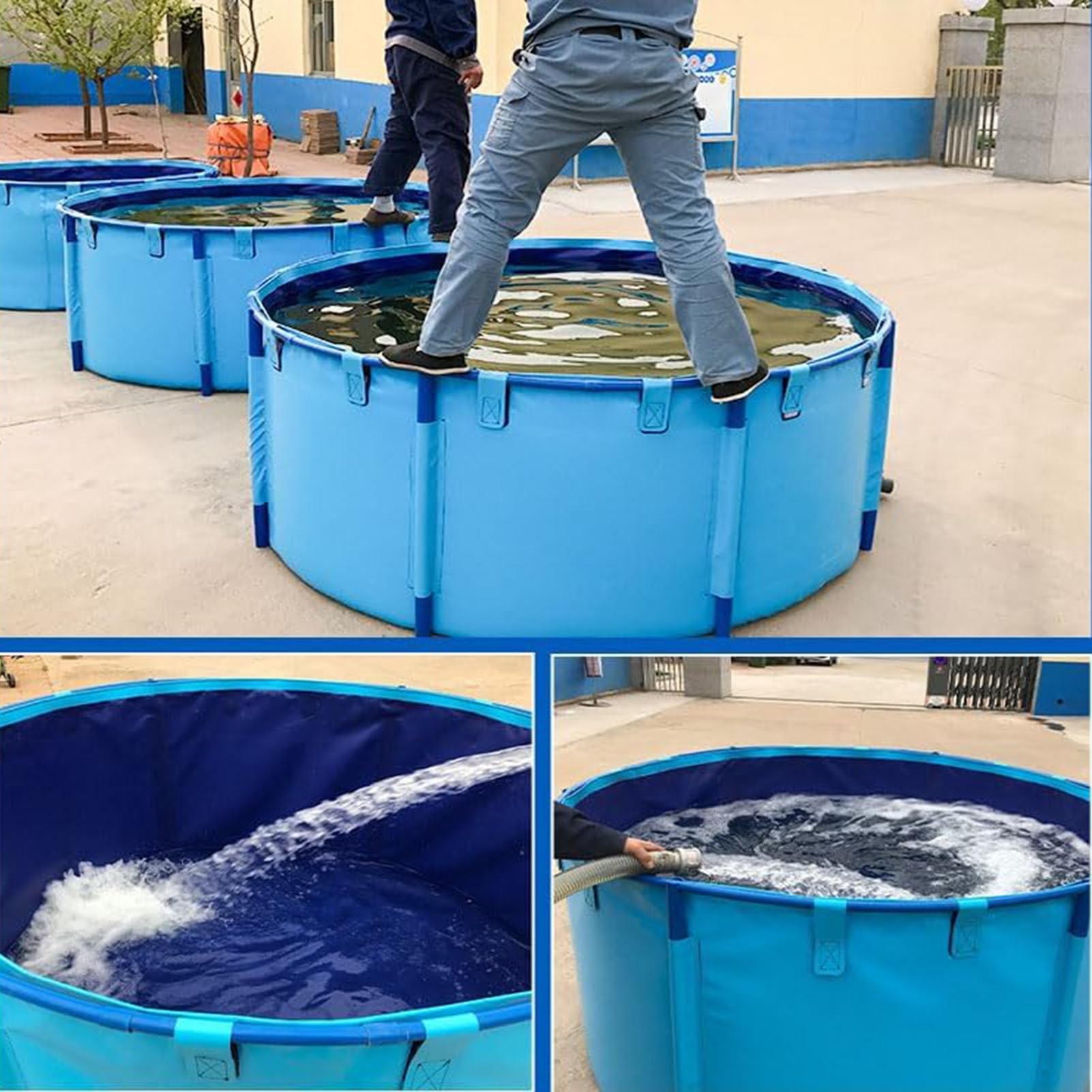 KoiPond rialzato, 3 x 0,8 m, rotondo, facile da installare; perfetto per giardino, patio, irrigazione agricola o stagno da bagno.