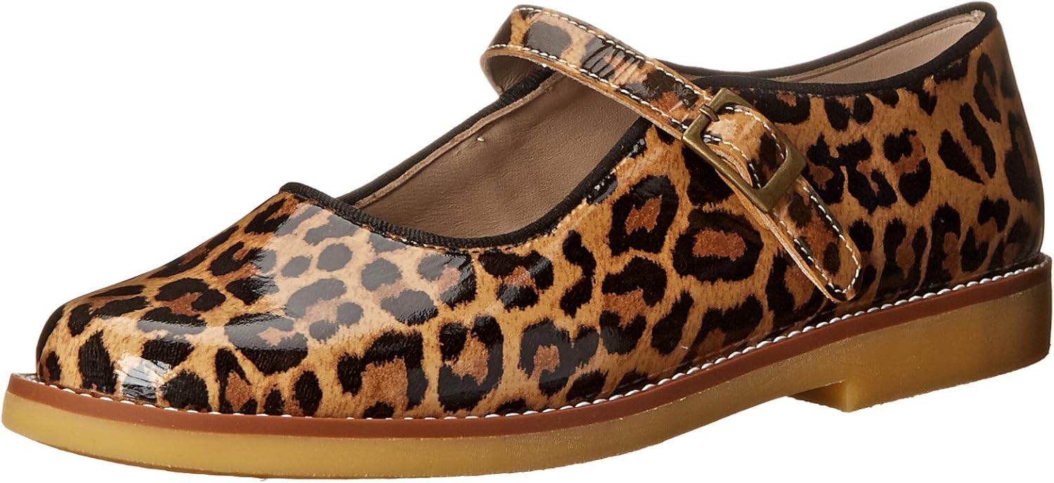 Elephantito Girl's Mary Jane W Buckle Flat, PTN Leopard, 3 M US Little Kid