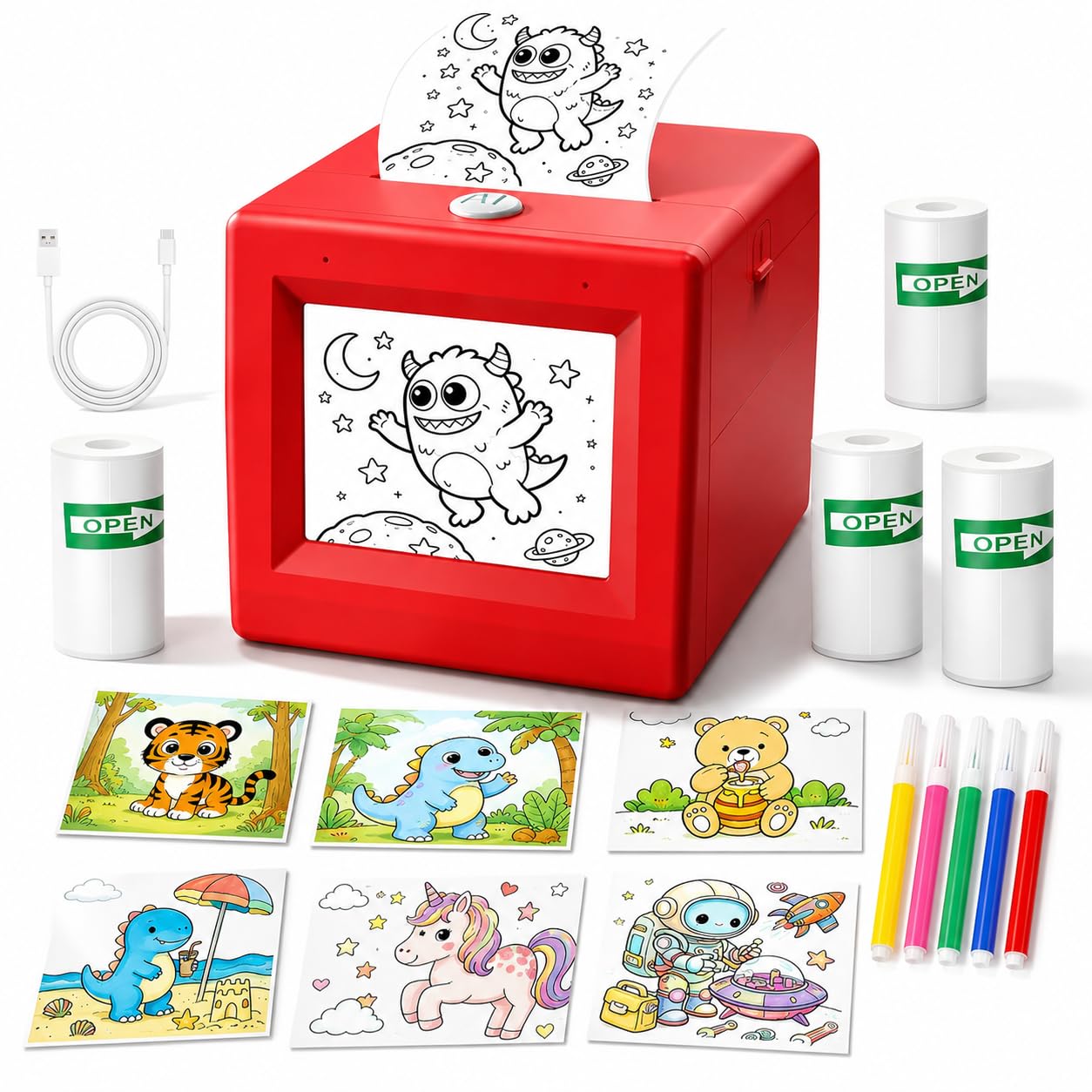 Photo 1 of iHeartYard AI Voice Sticker Printer - Red