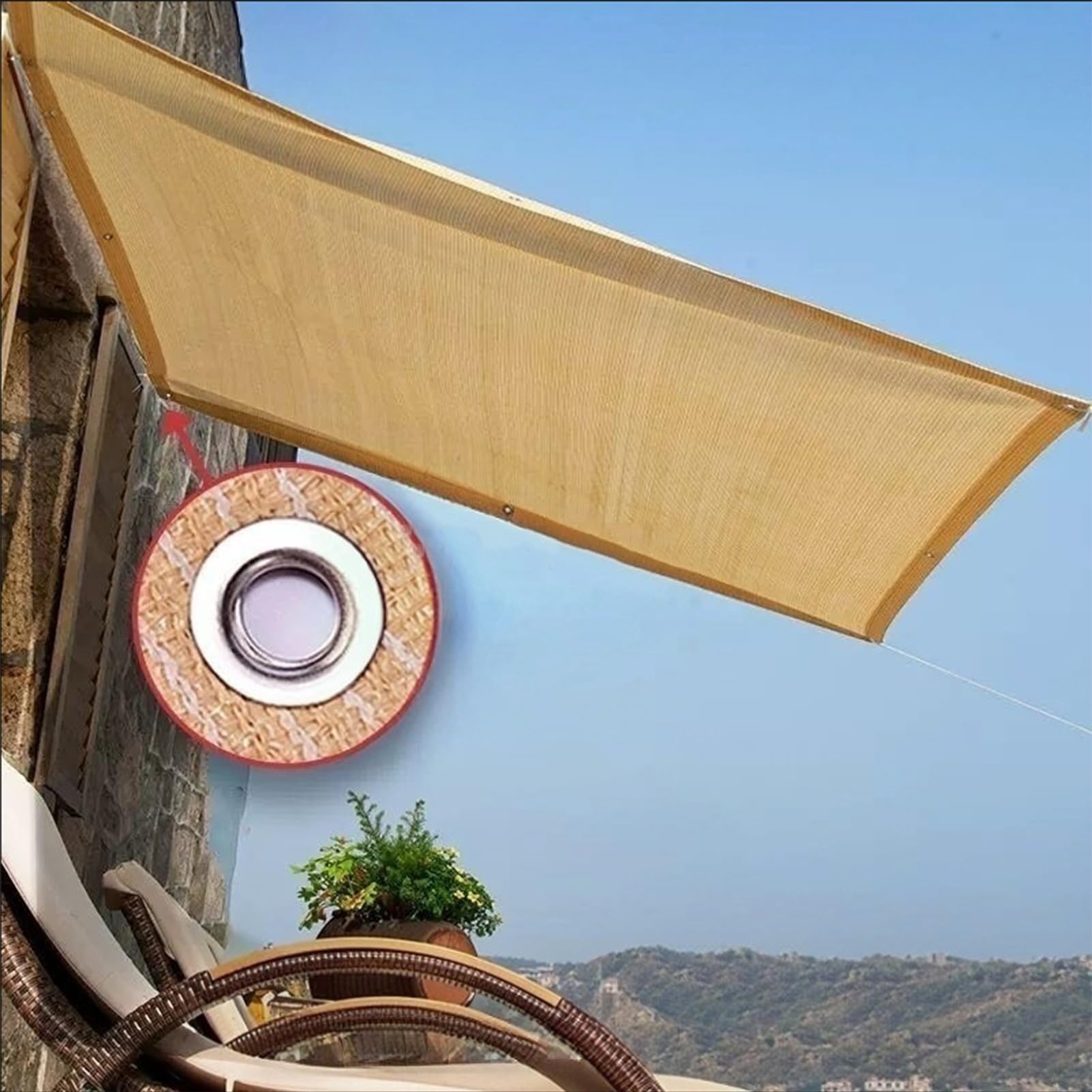 Filet d'ombrage résistant aux UV et indéchirable pour sécuriser la fraîcheur de votre terrasse