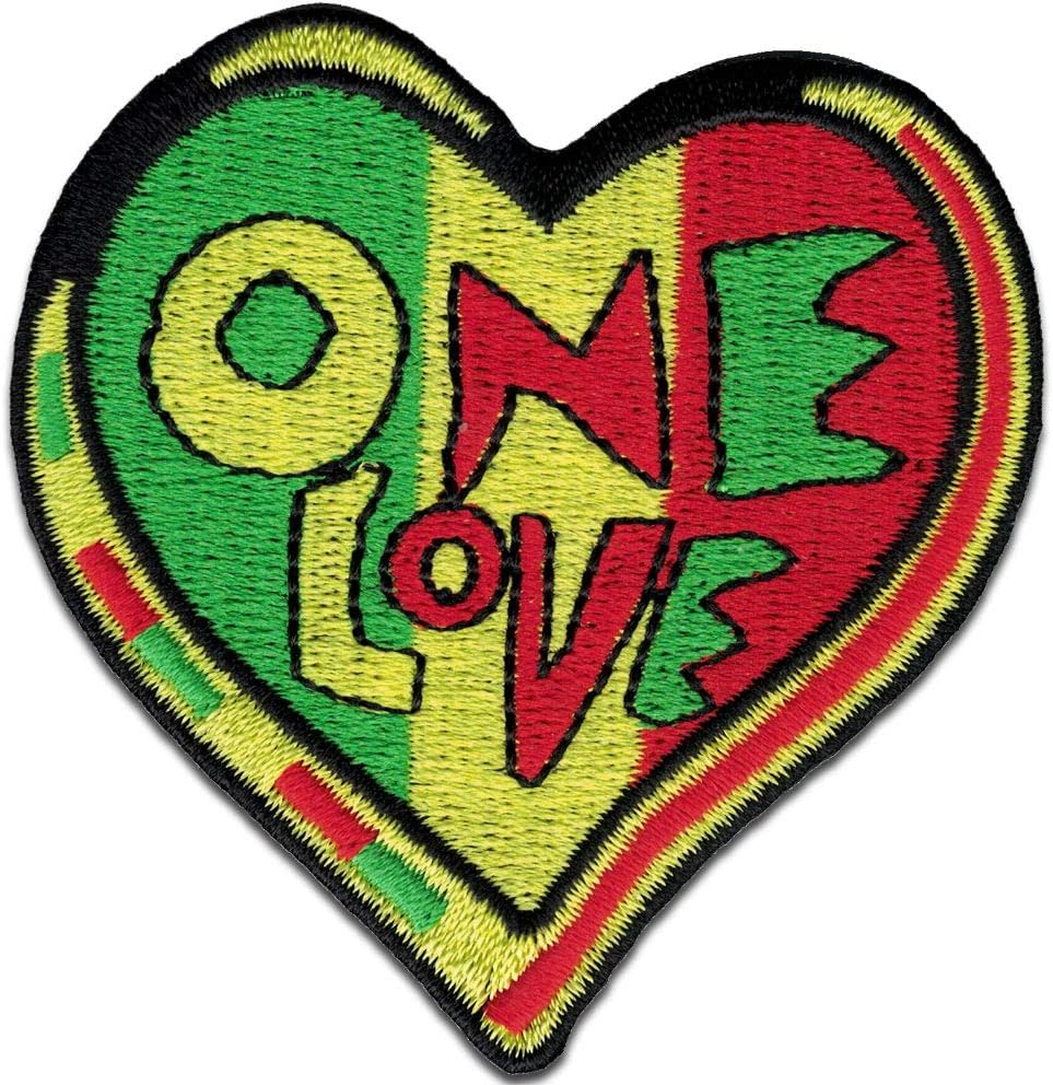 One Love Heart Patch - Iron On or Sew On (2.5 X 2.5)