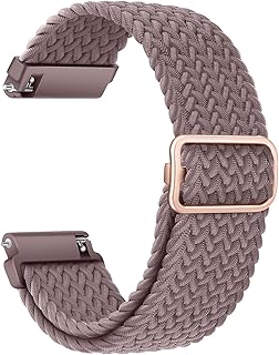 [AGUPERFIT] クイックリリース バンド 20mm 22mm、エレガントで快適な 伸縮性ベルト 無段階に調整なステンレススチールバックル付き スマートウォッチ交換ベルト 時計交換用バンド (22mm, スモークバイオレット)