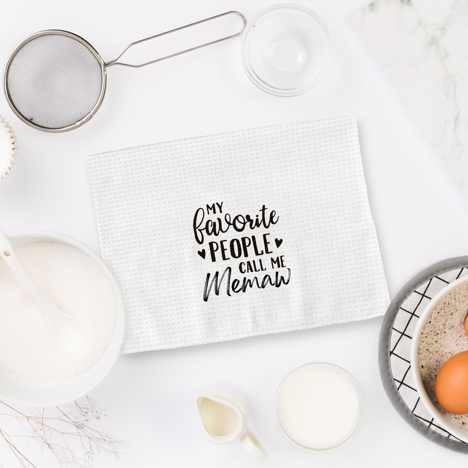 Memaw Gifts Kitchen Towels, Gifts for Memaws Grandma Dish Towels, Memaws Grandma Gifts from Grandkids, My Favorite People Call Me Memaw Decorative Hand Towel for Kitchen Bathroom(16x24 Inch)