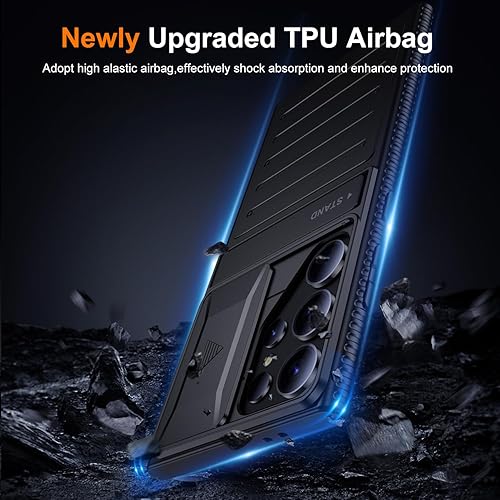 Miniatura 6 de Funda para Samsung Galaxy S24-Ultra Slim Soporte de 3 vías Cubierta de la cámara Parte trasera dura y borde suave - Funda de teléfono a prueba de