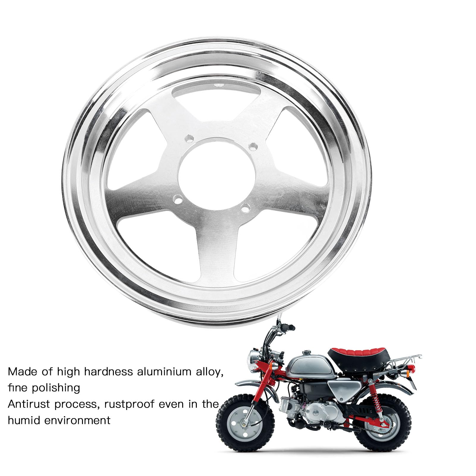 Akozon Cerchione in Lega di Alluminio Leggero 2.50-10 per Ruota Anteriore Anteriore Monkey Z50 Trail Bike