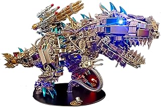 Metalkitor 3D Metal Puzzle Tyrannosaurus Rex Model Kit Jigsaw- Steampunk DIY Ornament - Assembly Dinosaur Crafts Brain Teaser - Educational and Fun Toy - Perfect for Adults