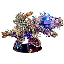 Metalkitor 3D Metal Puzzle Tyrannosaurus Rex Model Kit Jigsaw- Steampunk DIY Ornament - Assembly Dinosaur Crafts Brain Teaser - Educational and Fun Toy - Perfect for Adults