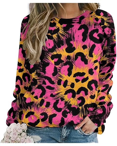 Women's Casual Crew Neck Sweatshirt Halloween Sweatshirts Loose Long Sleeve Casual Pullover Tops