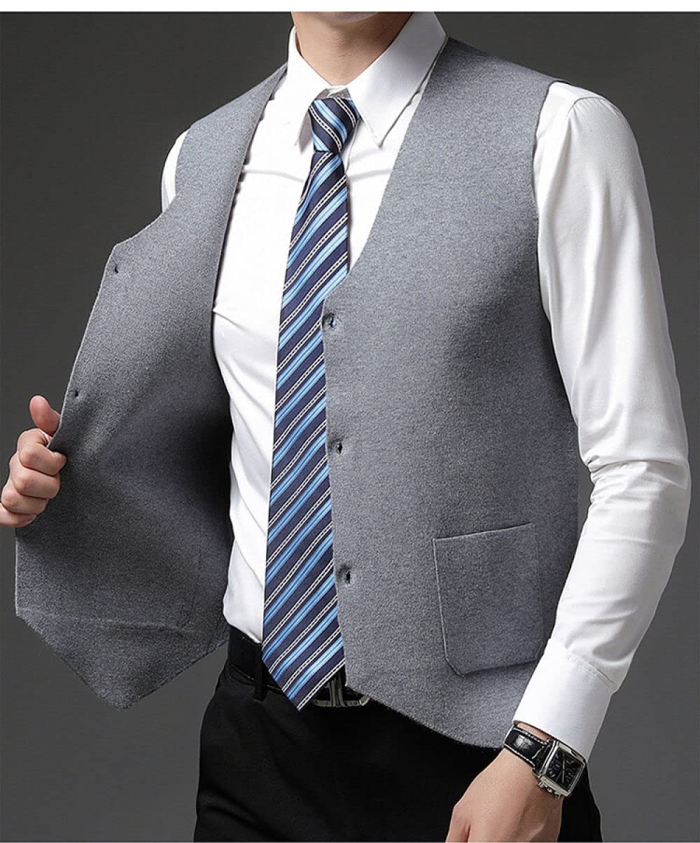 Pullunder Herren Ärmellos,Herren Strickpullover Weste Lässig Einfarbig Grau V-Ausschnitt Ärmellos Knöpfe Strickjacke Weste Classic Business Slim Strickweste Herbststrick Tanktops Mit Tasche