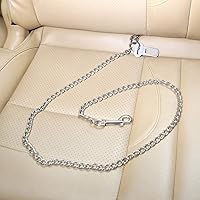 Vista 7 de Mogoko Acero inoxidable para perros sin masticar, cable de seguridad para vehículos de mascotas, correa de correa de automóvil para perros grandes