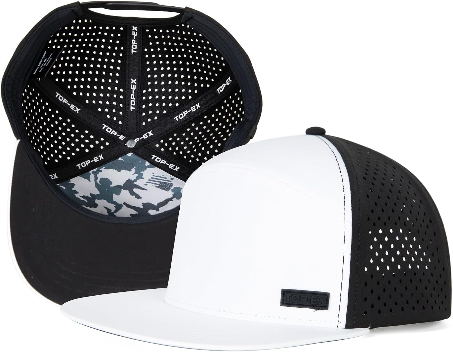 UVCoolix™ Cooling Sweatband Flat Bill Baseball Cap,Breathable Sun Protection,Waterproof Performance Snapback Hat Outdoor