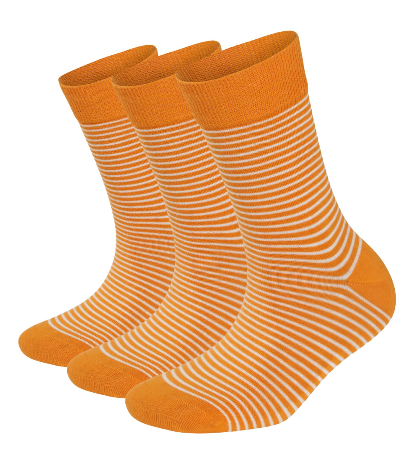 Phoenix Socks 3 Pairs Striped Organic Cotton Socks for Women – Colorful Casual Crew Calf Socks, Stylish Design (36-40)