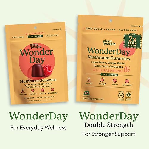 Miniatura 4 de WonderDay Gomitas de hongos extra fuertes Melena de león sin azúcar, Cordyceps, Reishi y Chaga suplemento para adultos Mejora del estado de ánimo,