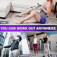 Vista 6 de WHATAFIT Bandas de resistencia, bandas de ejercicio, bandas de resistencia para entrenamiento, bandas de entrenamiento con asas para hombres