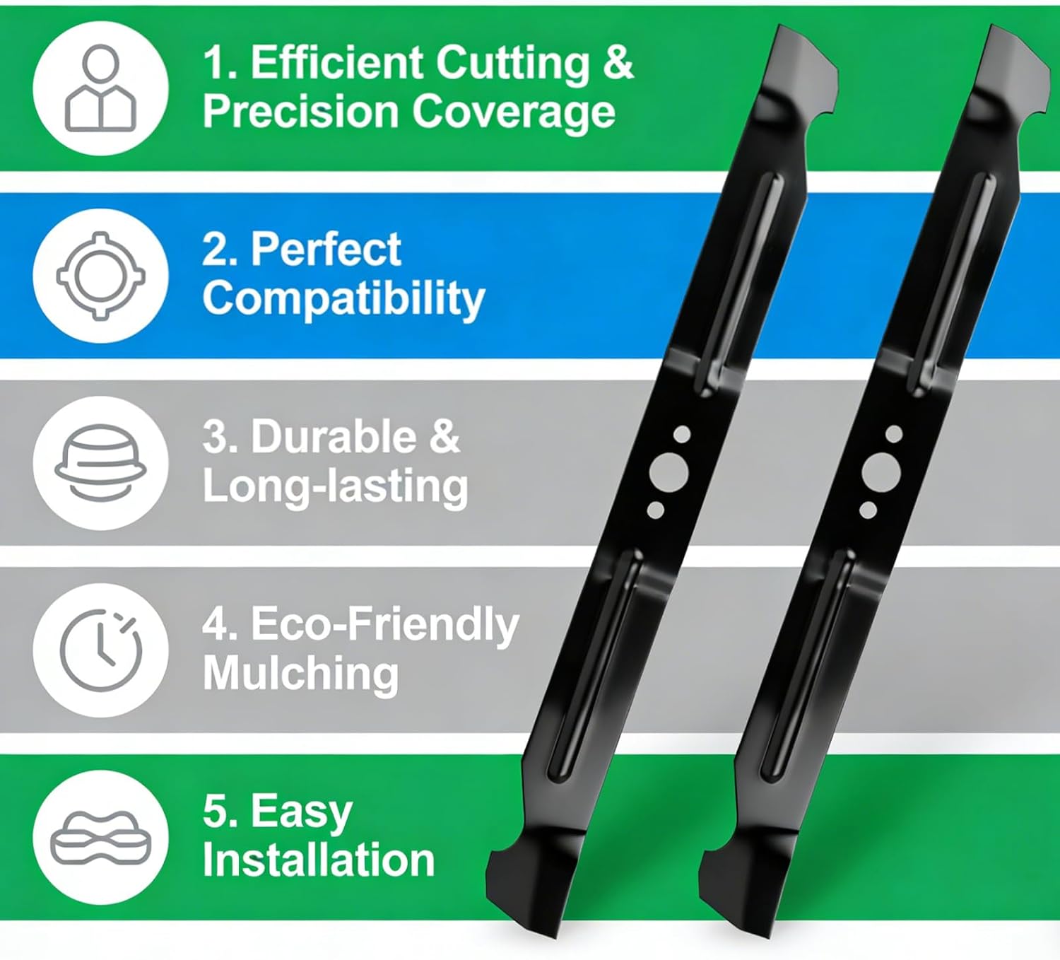 Belleone AB4200D Lawn Mower Blade, 21 Inch Mulch Lawn Mower Blade Set, for Power+ ZT4204L 42" Z6 Zero Turn Riding Mower, 2 Pack