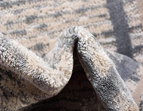 Miniatura 7 de Unique Loom Oasis Collection - Alfombra rectangular de 5 x 8 pies, color gris y marfil