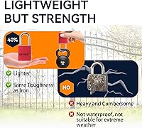 Vista 5 de SEPOX® Ultra-Durable Anti-Rust Outdoor Padlock - Red Aluminum 38mm 1-1/2" with Long Shackle & 3 Big Keys Ideal for Gate, Storage, Locker, Fence &