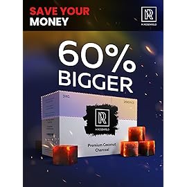 Hookah Coals Coconut Hookah Charcoal - 200 Count & 3 KG (6.6 lbs) - Value Pack Premium Quality 25mm (1x1x1 in) - 100% Natural Coconut Coals for Hookah Cubes - NOT Quick Light Charcoal Coco