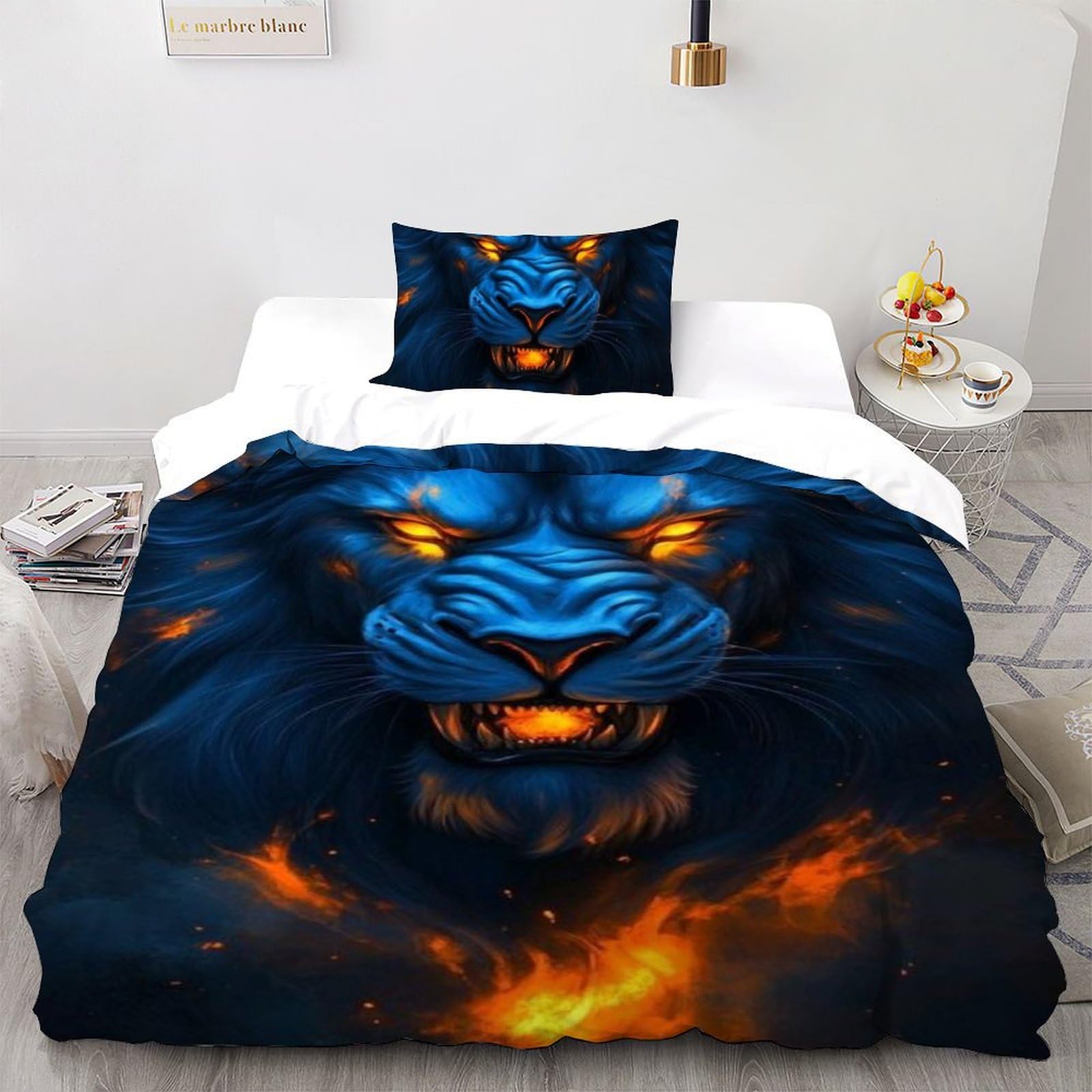 Housse de couette single 135x200 microfibre animaux imprimé 3D