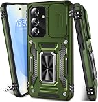 for Samsung Galaxy S25 Case with Slide Camera Cover for Samsung S25 Case with Kickstand Ring, Military Grade Shockproof Protective Case for Galaxy S25 (Blue)