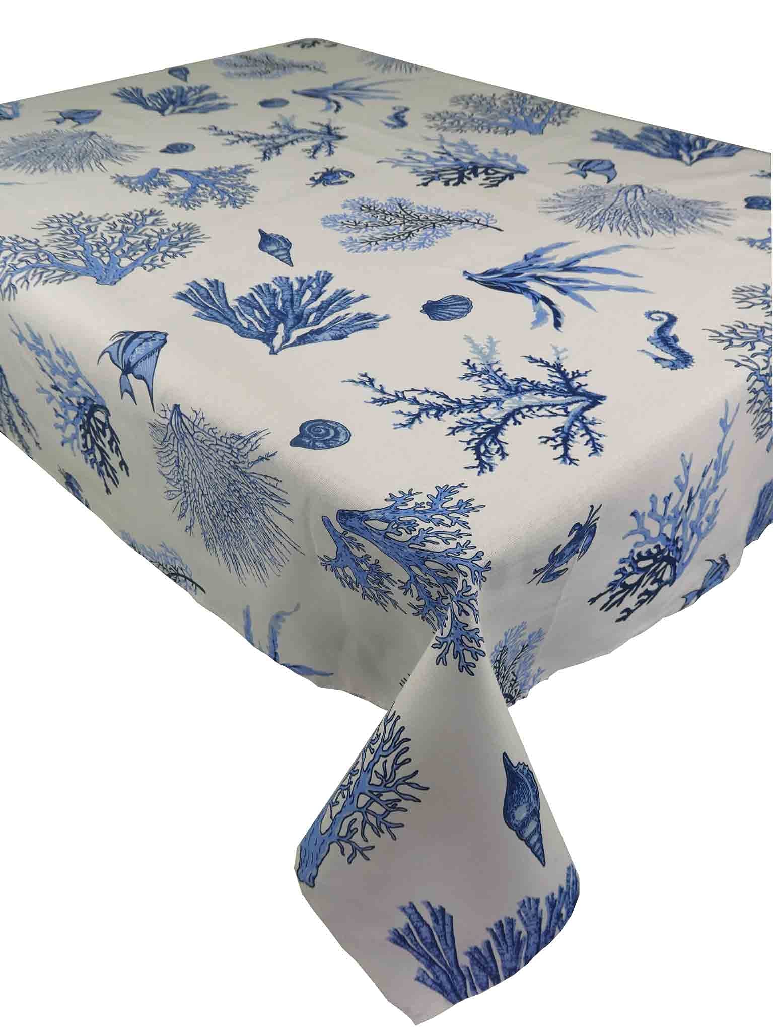 Folkulture Tovaglia Rettangolare 100% Cotone Blu Boho - 152,4 X 259,1 Cm - Lavabile, Per Tavoli Da Pranzo, Esterni, Feste E Matrimoni