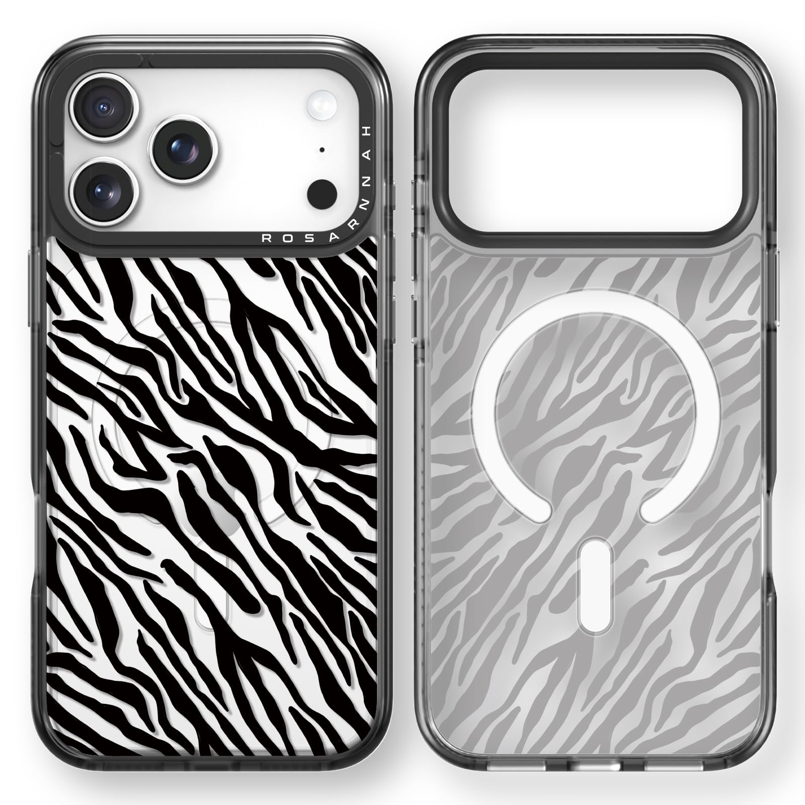 Rosarnnah Bonita funda para iPhone Pro, compatible con Magsafe, duradera, a prueba de golpes, caída de 6.5 pies, divertido diseño de cebra negra para iPhone Pro (6.3 pulgadas), color negro